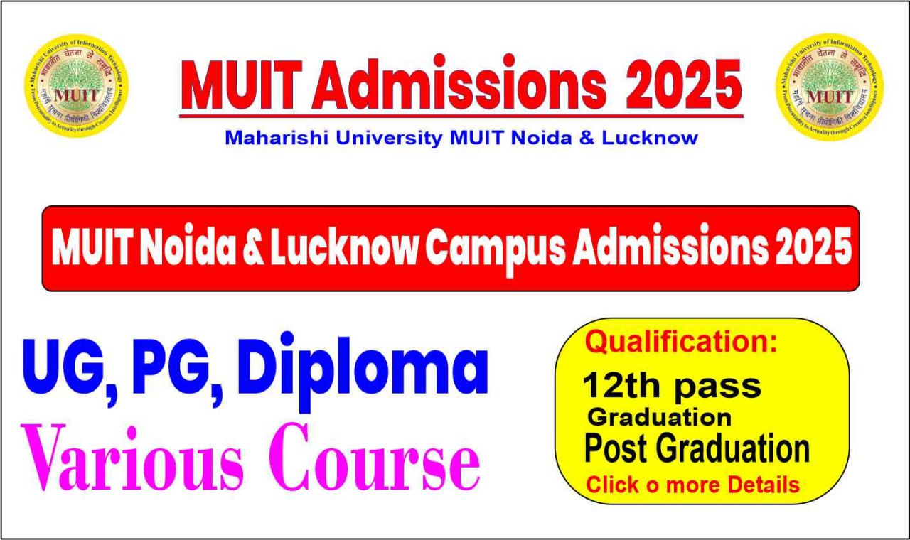Maharishi University MUIT Noida & Lucknow Admissions 2025 Online Form
